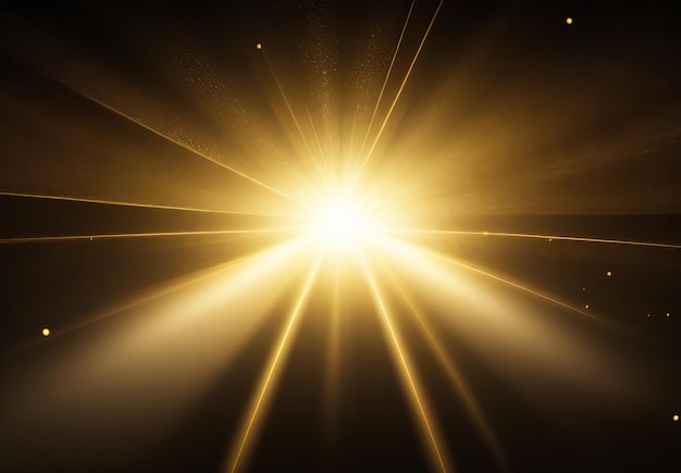 Abstract glowing gold vertical lighting lines on dark background with lighting effect and sparkle wi