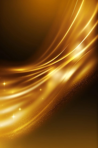 Abstract glowing golden cloud of smoke on dark background