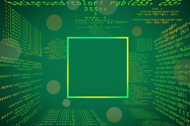 Premium Photo | Abstract glowing green coding programming background ...