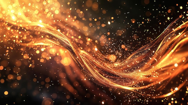 abstract glowing lines background golden line structure wavy shape rhythm of sound wave flame fire wave technology and wave concept
