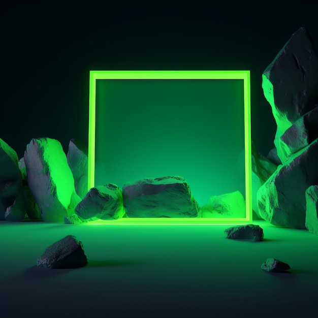 Abstract glowing neon green background