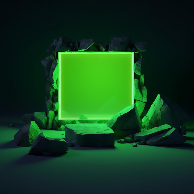 Abstract glowing neon green background