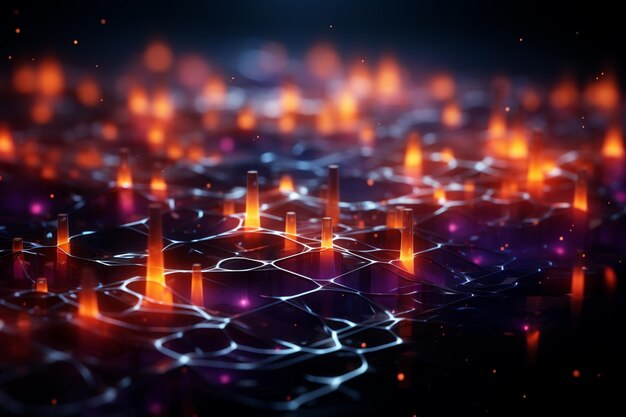 Abstract glowing particles shapes wallpaper