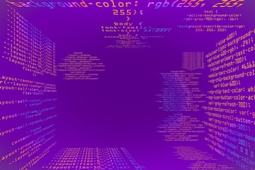 Premium Photo | Abstract glowing purple coding programming background ...