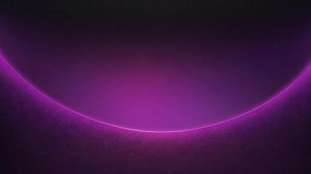 Abstract glowing purple gradient light shape on black grain textured background copy space wide bann