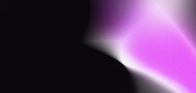 Абстрактная светящаяся фиолетовая градиентная форма света на черном зернистом текстурированном фоне копирует пространство широкий баннер веб-страницы фон дизайн
