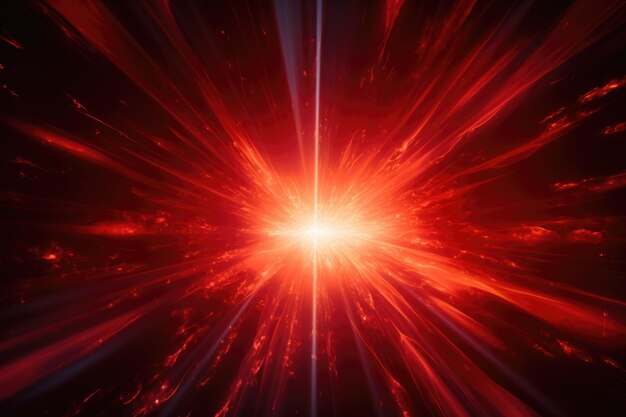 Abstract glowing red effect with sparkling rays and white backlight