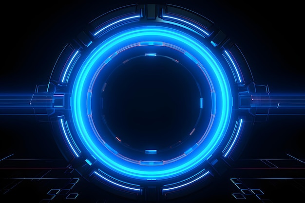 Abstract of glowing scifi futuristic circle in HUD headup cyber concept Background futuristic inno