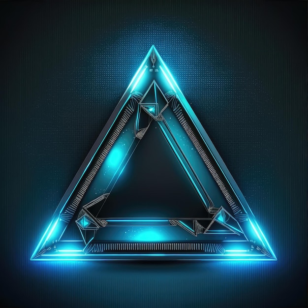 Abstract of glowing scifi futuristic triangle in HUD headup cyber concept