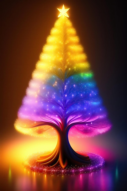 Abstract glowing xmas tree