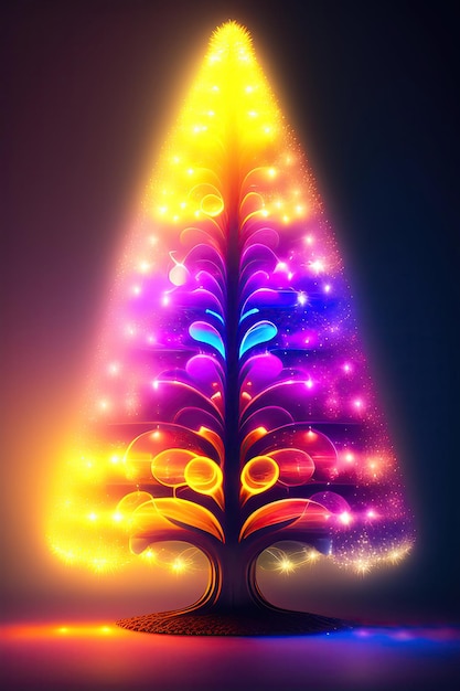 Abstract glowing xmas tree