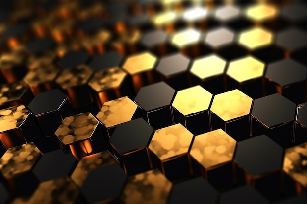 Абстрактный золотой фон с шестиугольниками