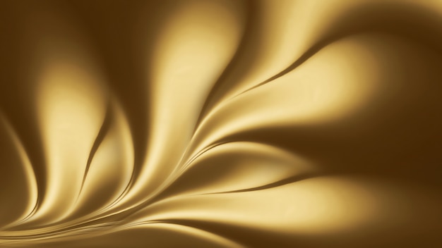 Abstract gold background with smooth wavy lines