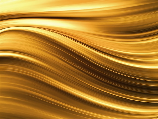 Abstract gold background with smooth wavy lines