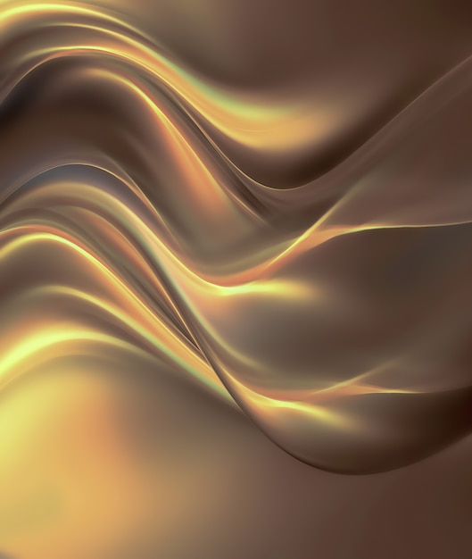 Abstract gold background with smooth wavy lines