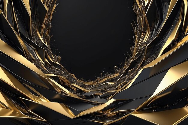 Abstract gold and black background 3d rendering 3d illustration