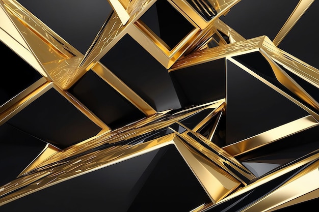 Abstract gold and black background 3d rendering 3d illustration