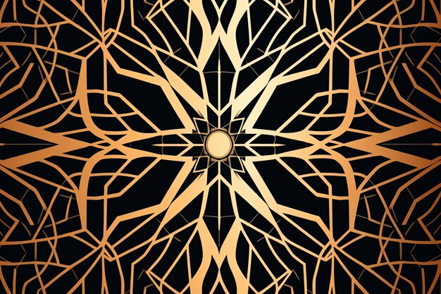 An abstract gold and black background with an intricate design