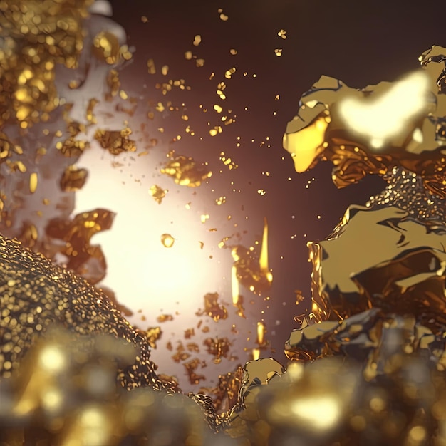 Abstract gold blurred background for wallpaper design gold
nuggets and gold dust 3d illustration