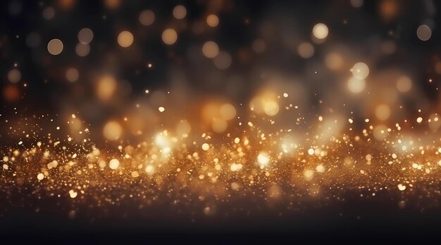 Abstract gold bokeh background and Christmas and New Year concept Generative AI illustrations