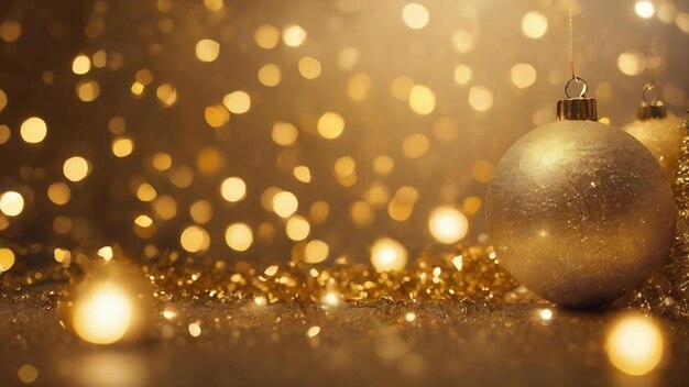 Abstract gold bokeh christmas and new year theme background