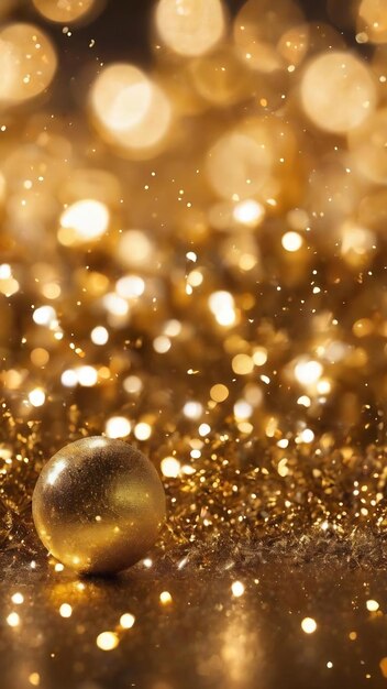 Abstract gold bokeh christmas and new year theme surface