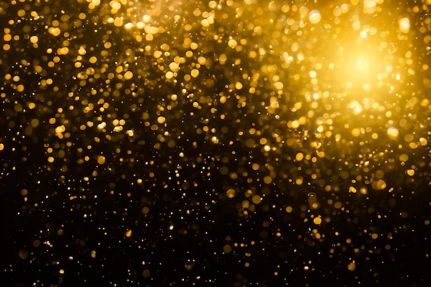 Abstract gold bokeh with black