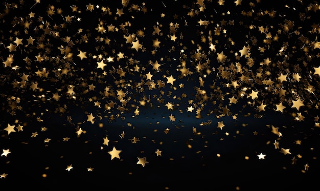 Abstract gold confetti on black background