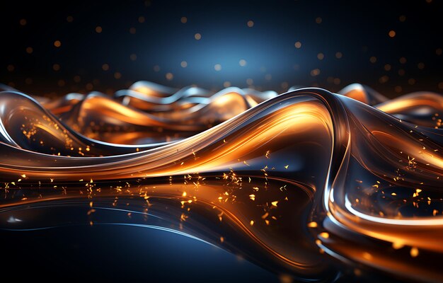 Photo abstract gold curved dance lighting background