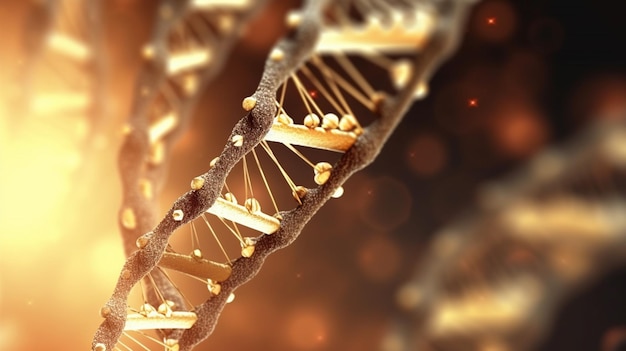 Abstract gold DNA background