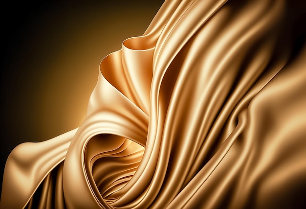 Abstract gold fabric background texture with golden elegant satin material AI Generated