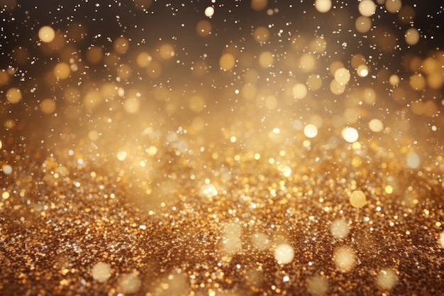 Abstract gold glitter grunge background with twinkly lights