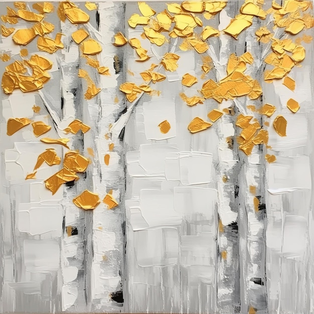 Abstract Gold leaf forest