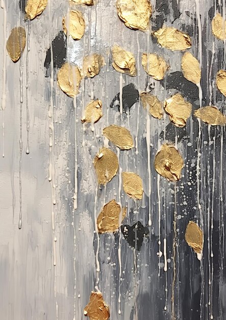 Abstract Gold leaf forest