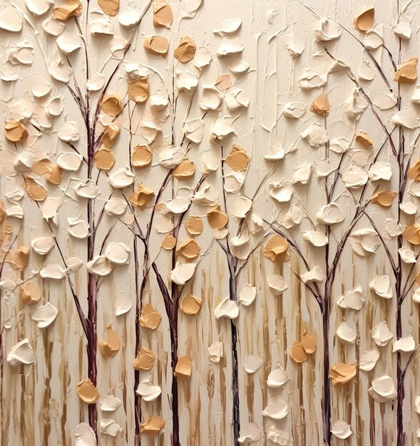 Abstract Gold leaf forest