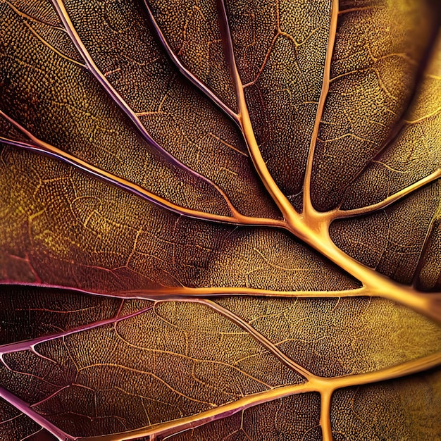 Abstract Gold Leaf Pattern as a Natural Background