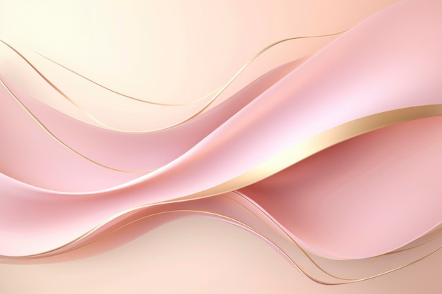 抽象的な金色と明るいピンクの波の背景