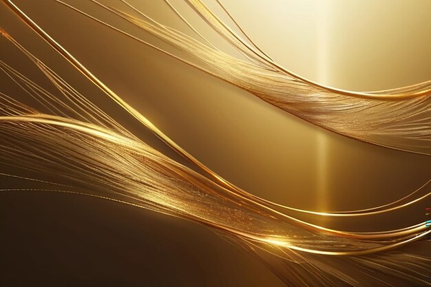 Photo abstract gold light threads background