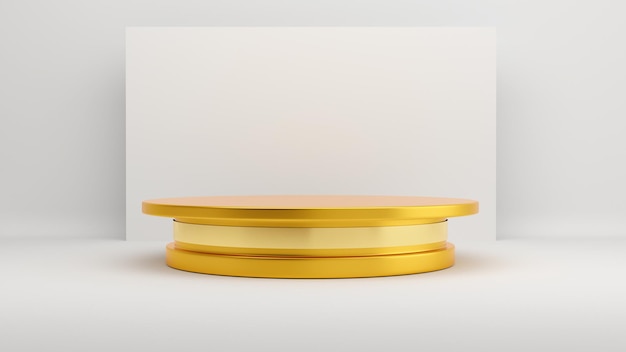 Abstract gold podium background 3d illustration