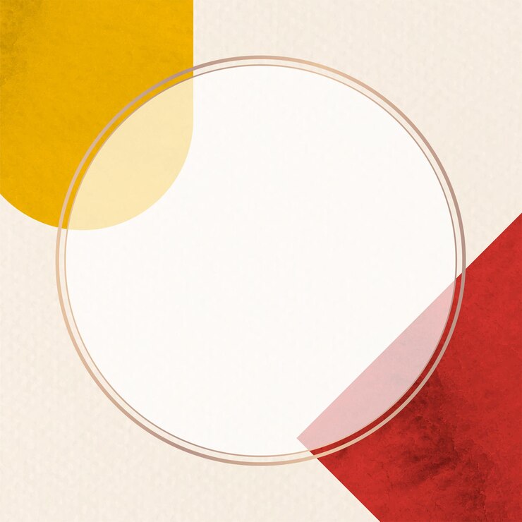 Photo abstract gold round frame png with basic shapes
