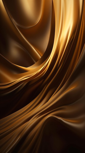 Abstract gold silk waves drapery luxury golden background