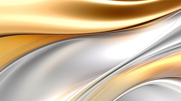 Abstract gold silver white waves lines smooth simple arabic background wallpaper Generative AI