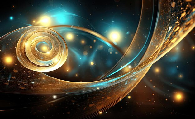 abstract gold wallpapers background spirals and curves bokeh panorama