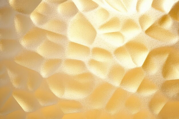 Abstract golden background with polystyrene foam texture illuminated by sunlight