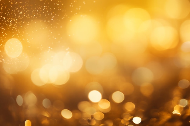 abstract golden bokeh background with glitter defocused lights with AI generated