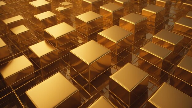 Абстрактный золотой кубик фон