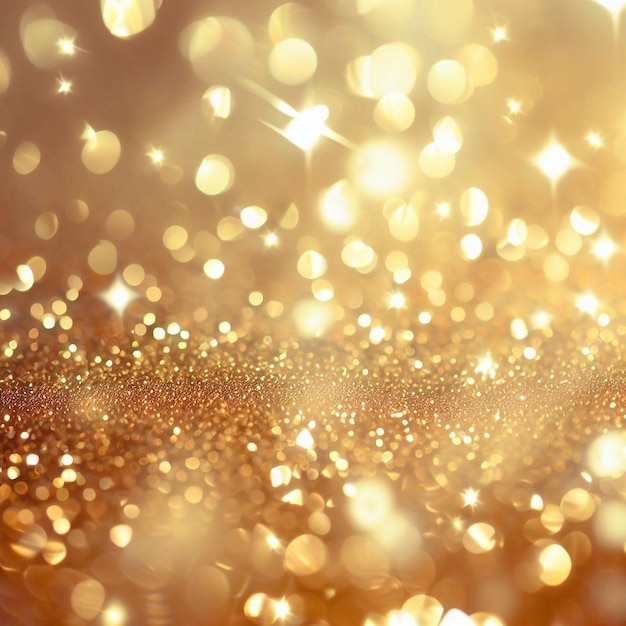 Abstract golden glitter sparkle bokeh light background