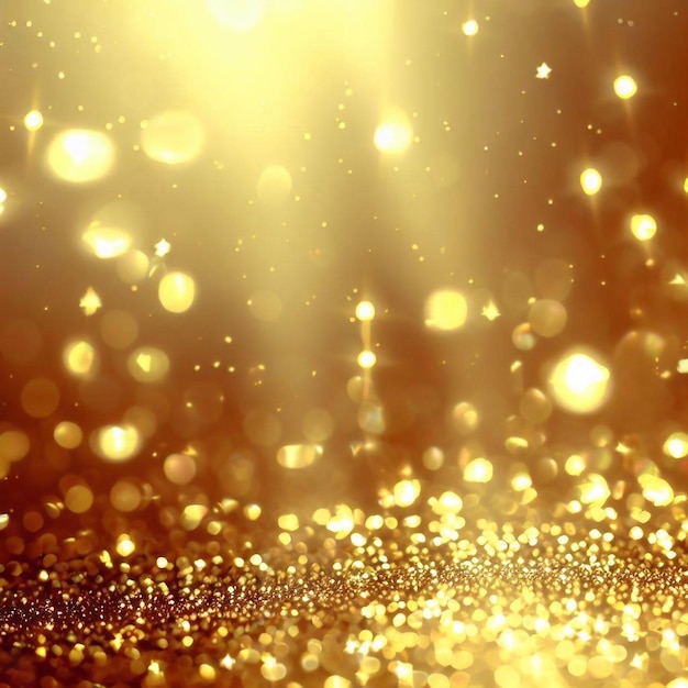 Abstract golden glitter sparkle bokeh light background