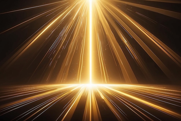 Abstract golden light rays scene