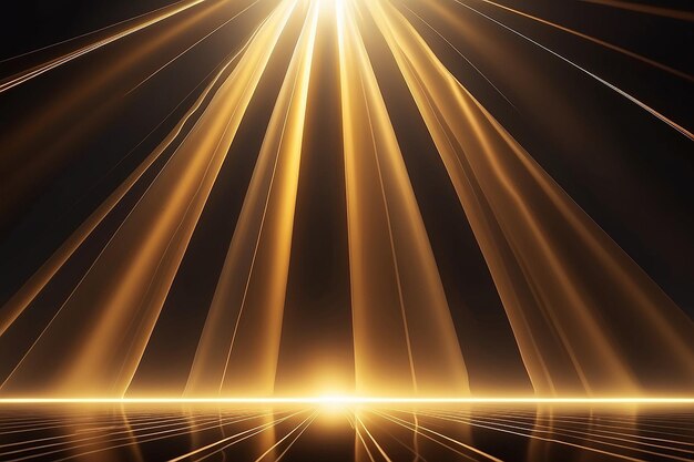 Abstract golden light rays scene